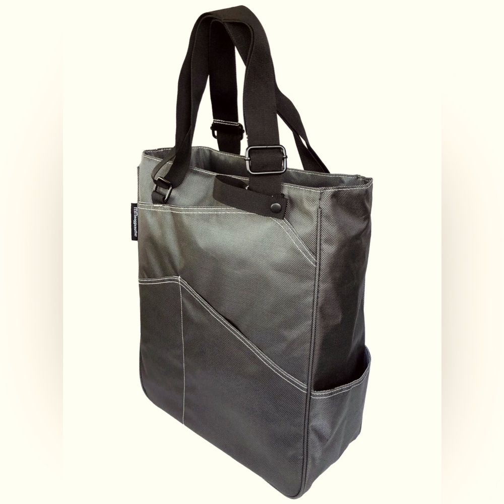 Maggie Mather Original Tennis Tote - Pewter/Hot pink interior. Great condition!